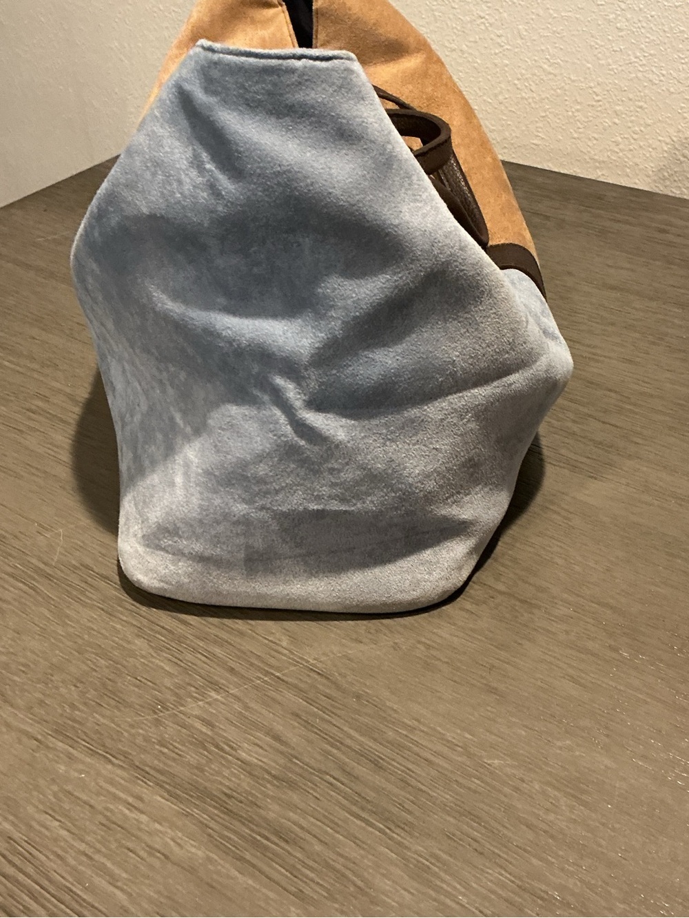 Vintage Estée Lauder Colorblock Suede Tote Bag - Picture 5 of 13